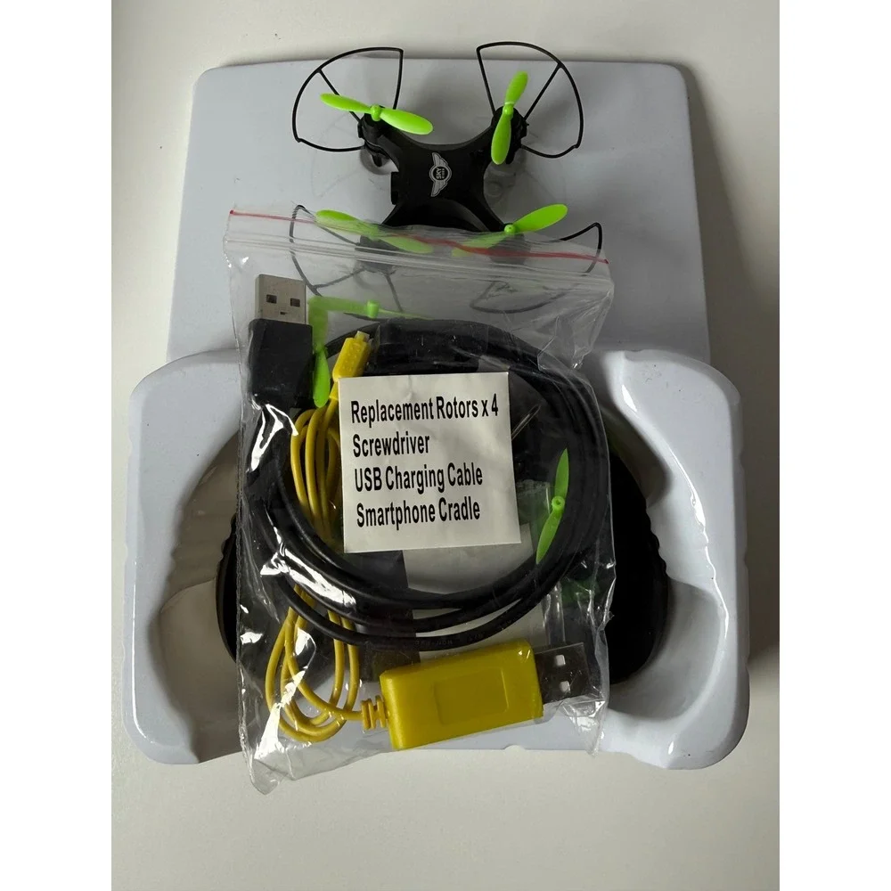 Sky Rider Mini Glow Pro Quadcopter Drone Wi-Fi Camera DRW417B Black Green